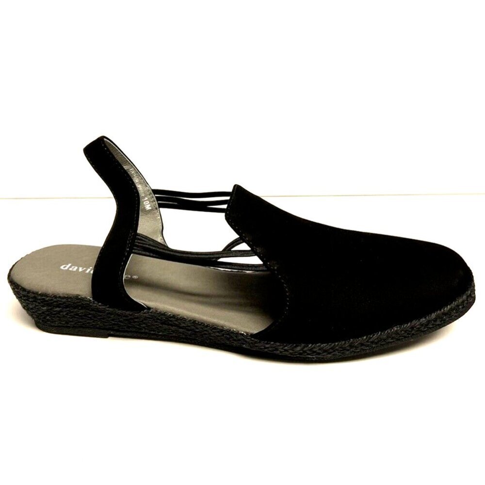 David Tate Women's Nelly Slingback Flat Black, Size 10 M